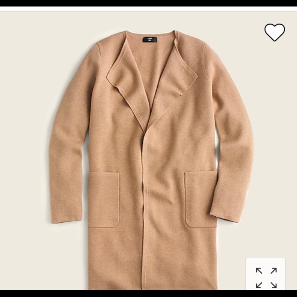 J Crew Juliette Collarless Sweater Blazer, Heather Khaki, size XXL